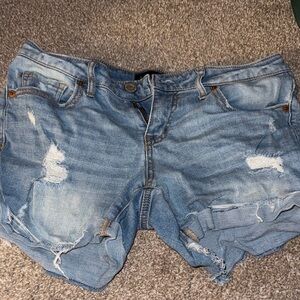 Aeropostale Light Blue Distressed Jean Shorts